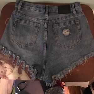 High Waisted Denim Shorts, Size 8
